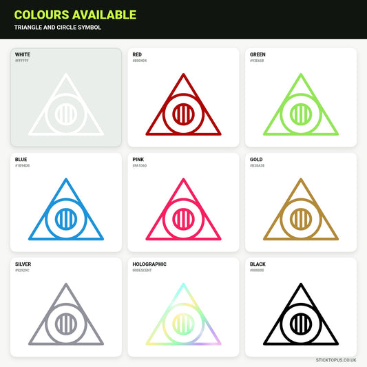 Vinyl colour options for Triangle and Circle Symbol vinyl sticker