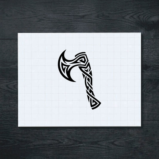 Black Tribal Axe vinyl sticker
