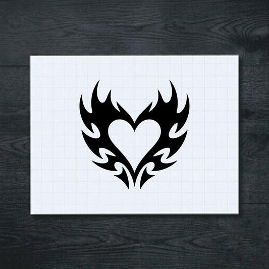 Black Tribal Heart vinyl sticker