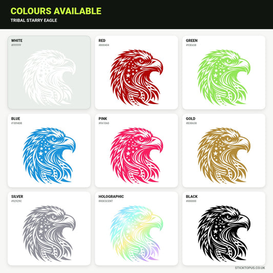 Vinyl colour options for Tribal Starry Eagle vinyl sticker