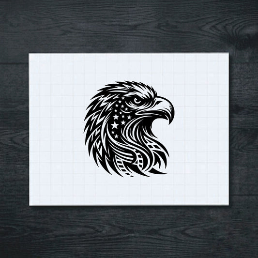 Black Tribal Starry Eagle vinyl sticker