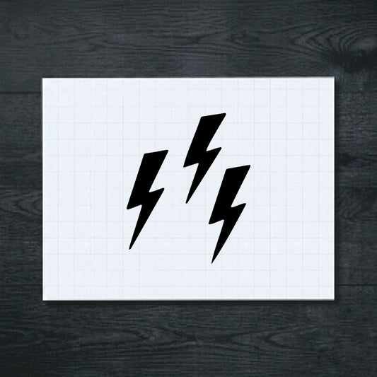 Black three sharply angled lightning bolts vinyl sticker