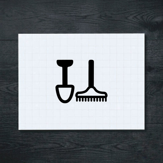 Black Trowel and Garden Rake vinyl sticker