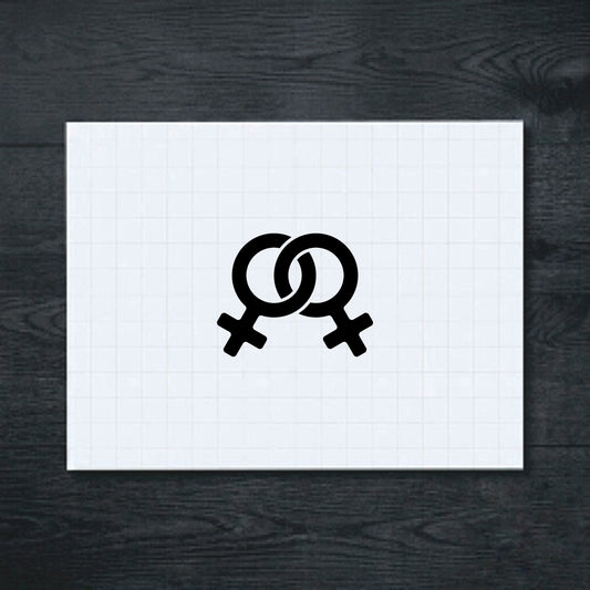 Black Two Overlapping Venus Symbols vinyl sticker