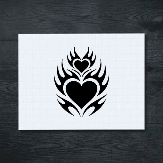Black tribal heart sticker