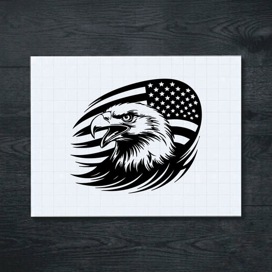 Black USA Patriotic Eagle vinyl sticker
