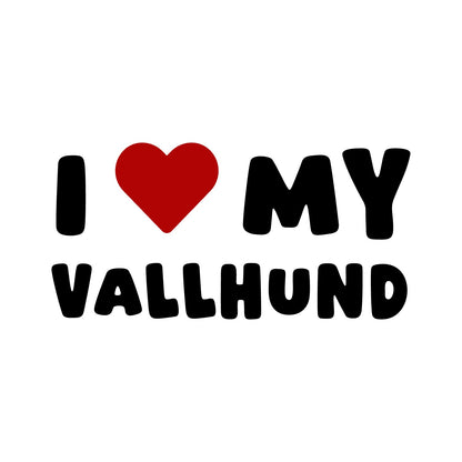 Vallhund – I LOVE MY DOG Sticker – Car Window Decal – black sticker design on white background