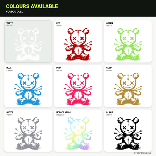 Vinyl colour options for Voodoo Doll vinyl sticker