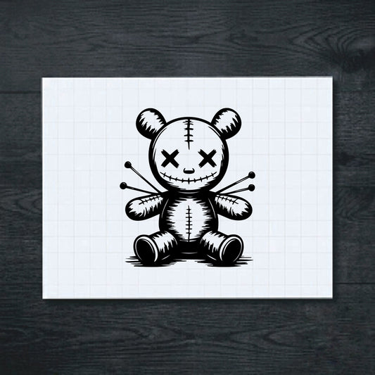 Black Voodoo Doll vinyl sticker