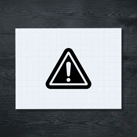 Black warning triangle sticker with exclamation mark vinyl sticker