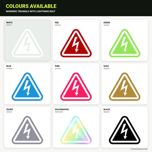 Vinyl colour options for warning triangle sticker
