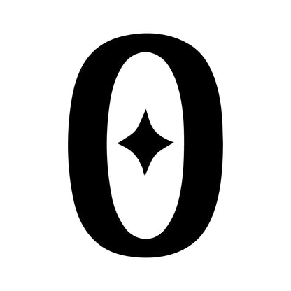Wheelie Bin Number '0' Sticker – BOHO Style – Pack of 4 – black sticker design on white background