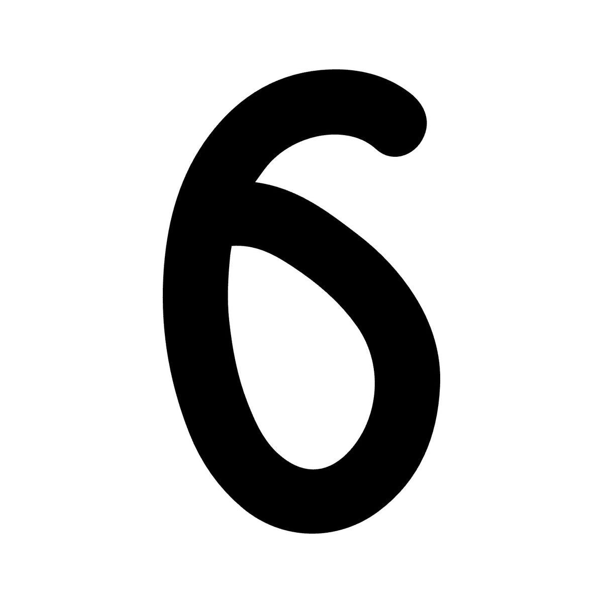 Wheelie Bin Number '6' Sticker – DAISY Style – Pack of 4 – black sticker design on white background