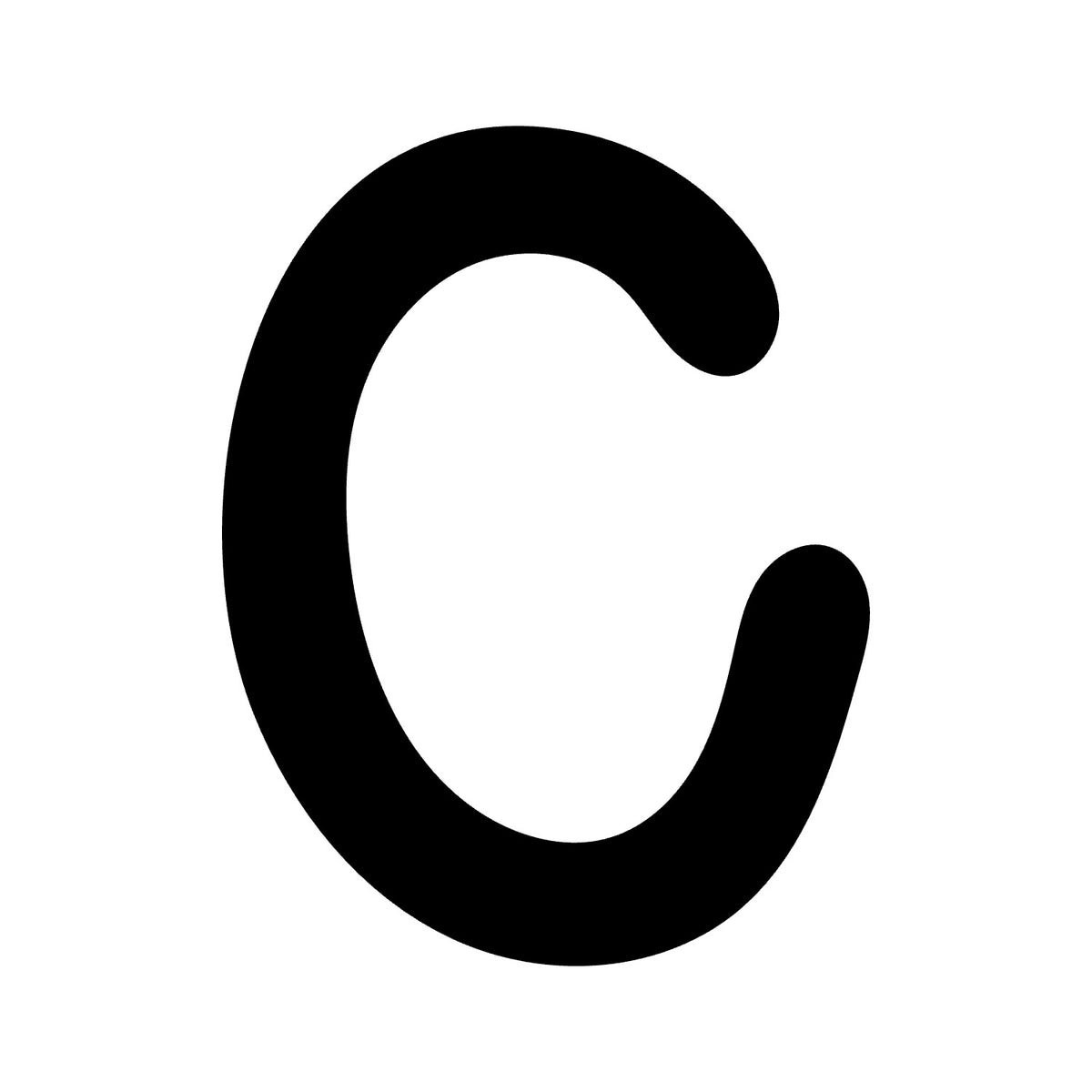 Wheelie Bin Letter 'C' Sticker – DAISY Style – Pack of 4 – black sticker design on white background