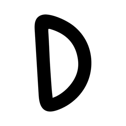 Wheelie Bin Letter 'D' Sticker – DAISY Style – Pack of 4 – black sticker design on white background
