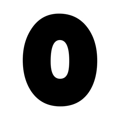 Wheelie Bin Number '0' Sticker – NOUGAT Style – Pack of 4 – black sticker design on white background