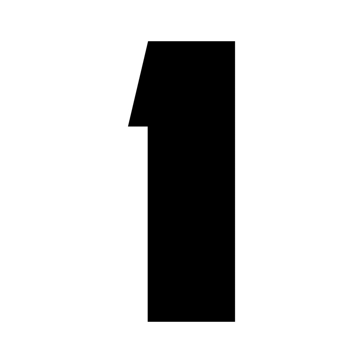 Wheelie Bin Number '1' Sticker – NOUGAT Style – Pack of 4 – black sticker design on white background