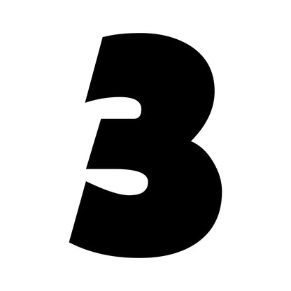 Wheelie Bin Number '3' Sticker – NOUGAT Style – Pack of 4 – black sticker design on white background