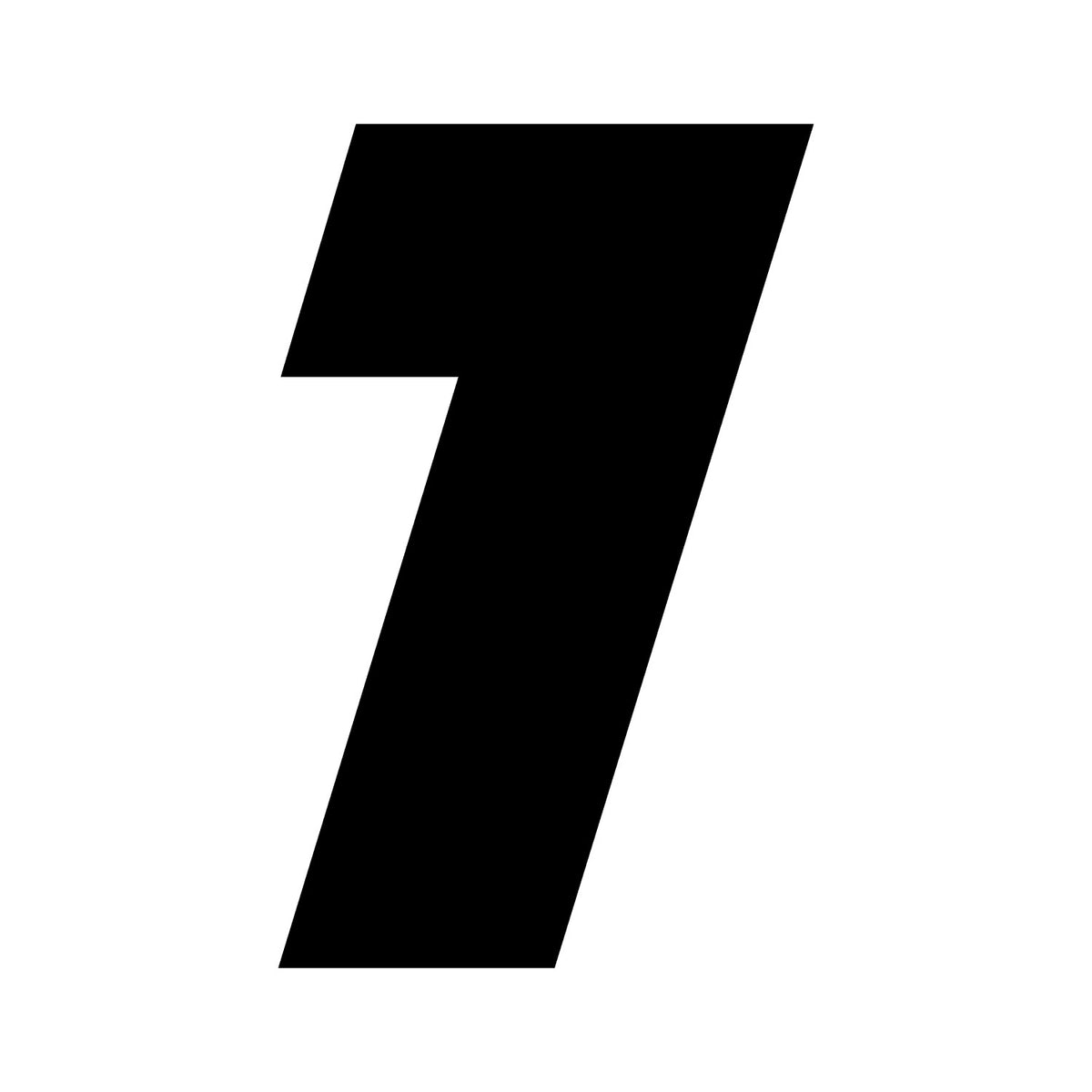 Wheelie Bin Number '7' Sticker – NOUGAT Style – Pack of 4 – black sticker design on white background