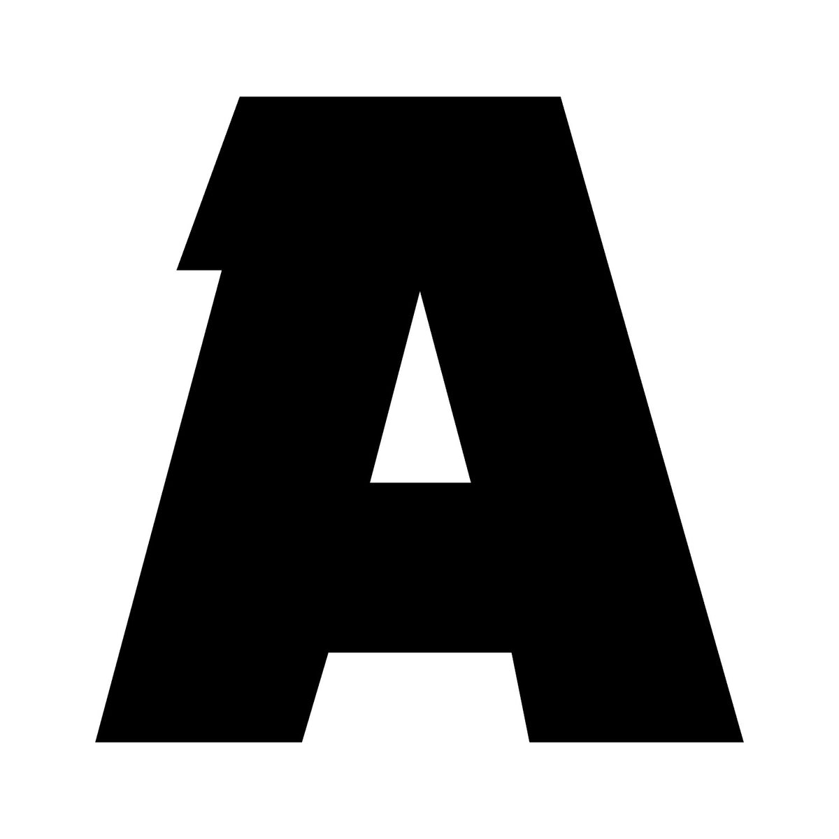Wheelie Bin Letter 'A' Sticker – NOUGAT Style – Pack of 4 – black sticker design on white background