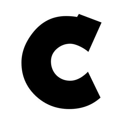 Wheelie Bin Letter 'C' Sticker – NOUGAT Style – Pack of 4 – black sticker design on white background