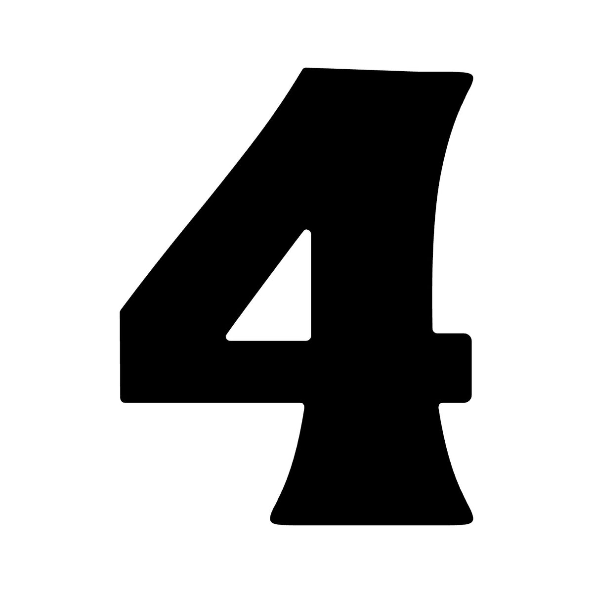 Wheelie Bin Number '4' Sticker – MOON Style – Pack of 4 – black sticker design on white background