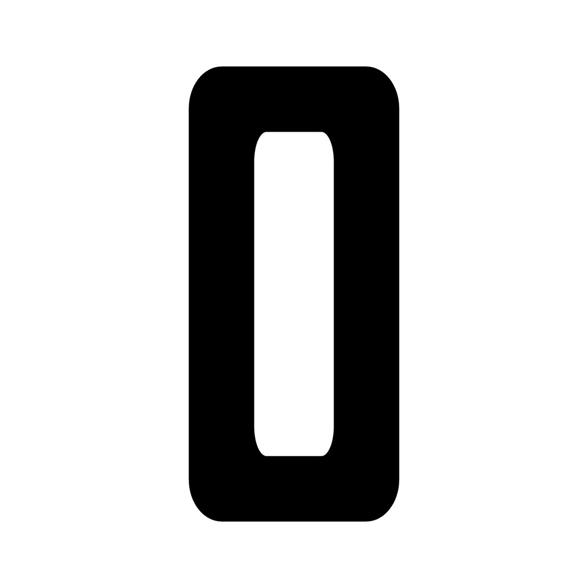 Wheelie Bin Number '0' Sticker – VINTAGE Style – Pack of 4 – black sticker design on white background