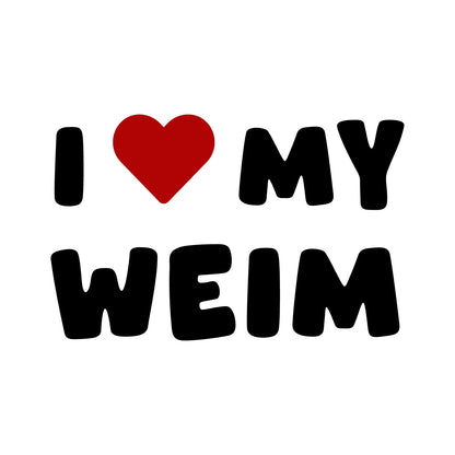 Weim – I LOVE MY DOG Sticker – Car Window Decal – black sticker design on white background