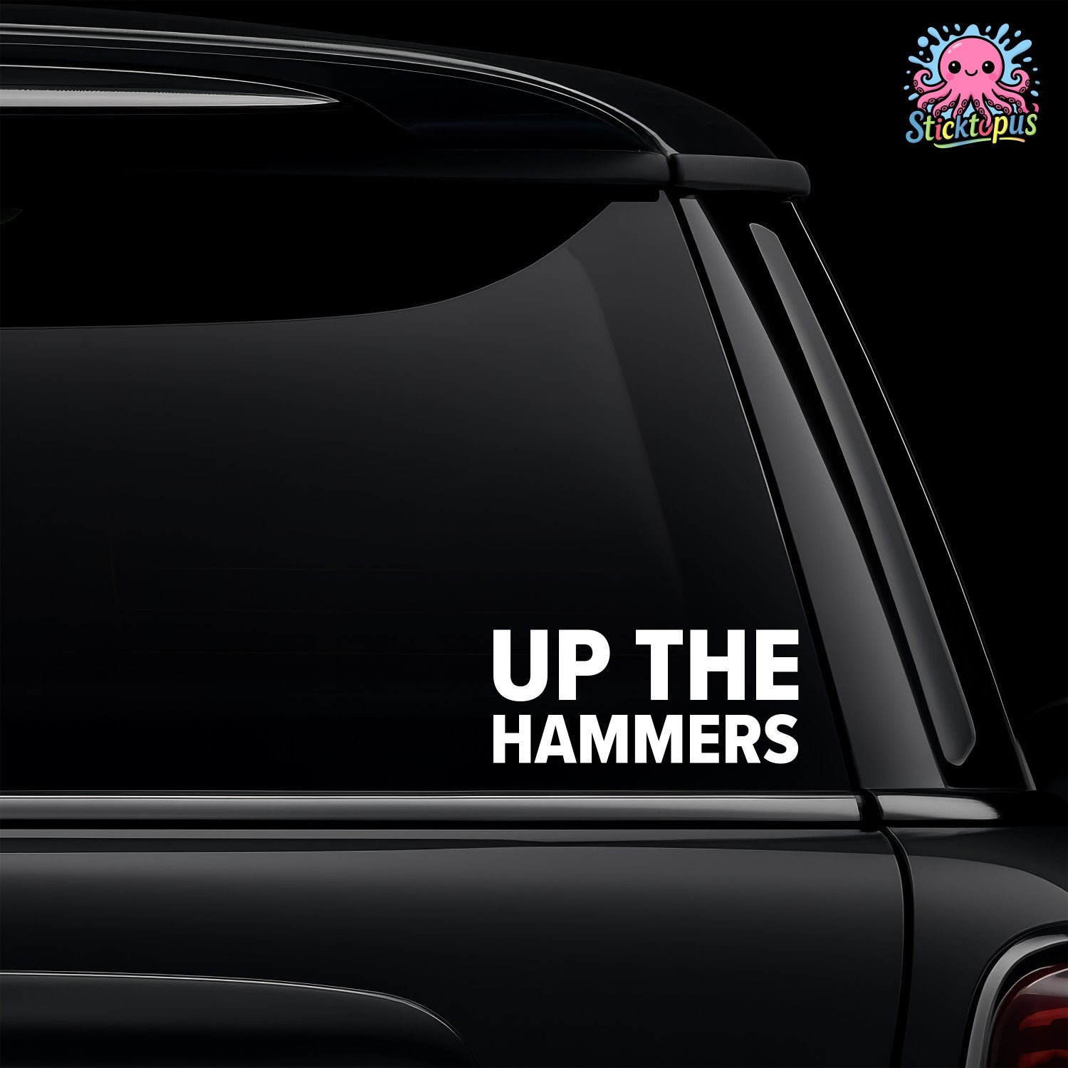West Ham United Up The Hammers sticker car window decal.