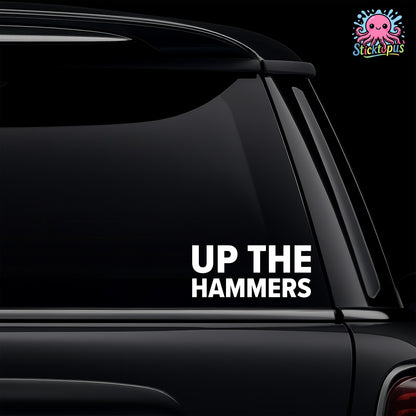 West Ham United Up The Hammers sticker car window decal.