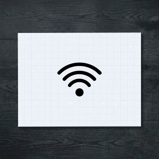 Black Wi-Fi symbol with dot sticker