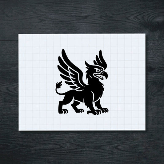 Black winged griffin vinyl sticker