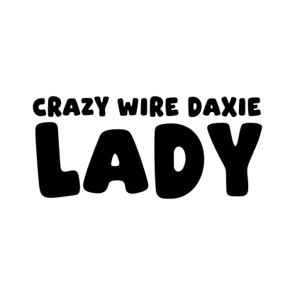 Wire Daxie – CRAZY DOG LADY Sticker – Car Window Decal – black sticker design on white background