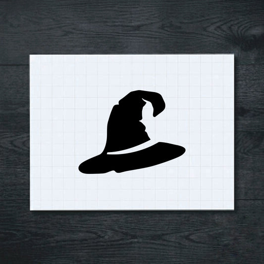 Black Halloween witch hat sticker