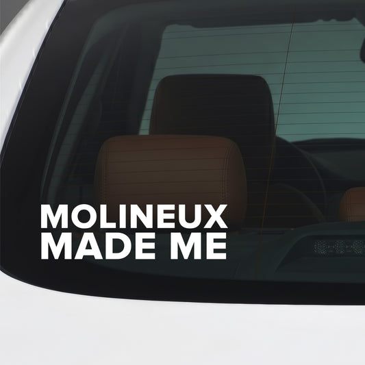 Wolves – MOLINEUX MADE ME Sticker – Car Window Decal – White vinyl car window sticker