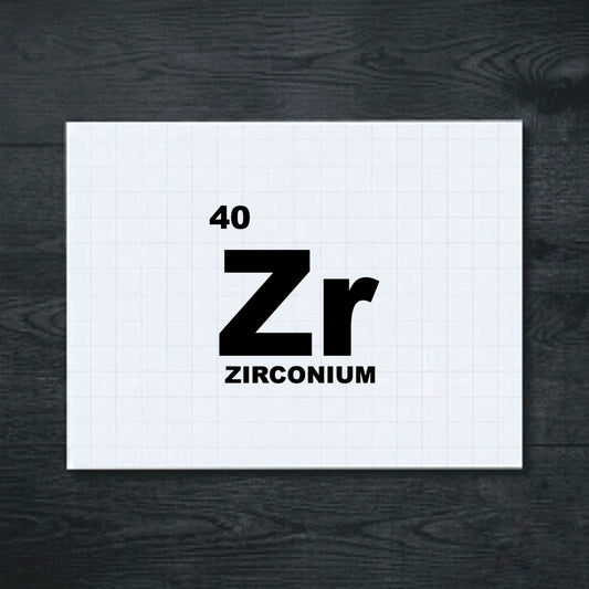 Black zirconium periodic table sticker